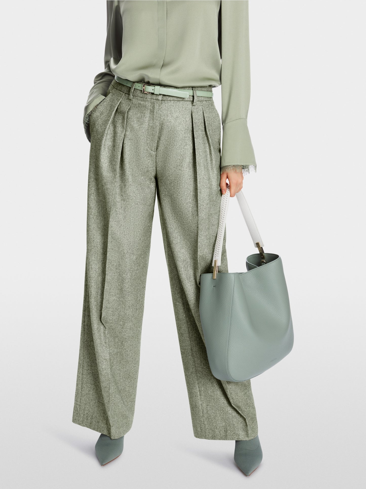 Marc Cain Wide Leg Herringbone Pant