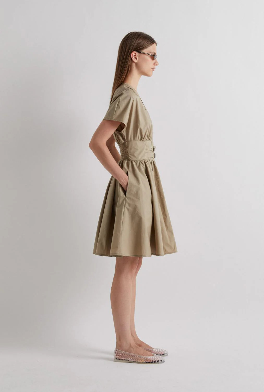 Meimeij Short Dress Belted Waist