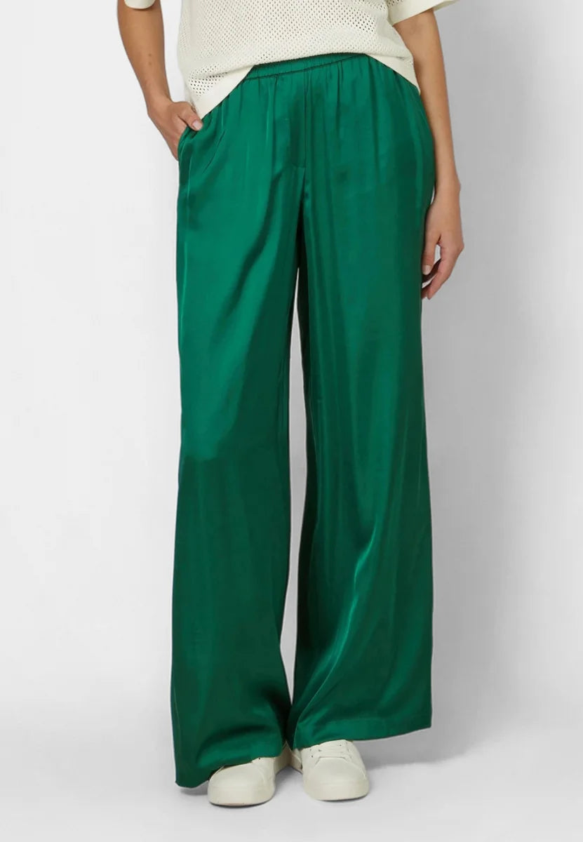 Marc Aurel Emerald Satin Pant