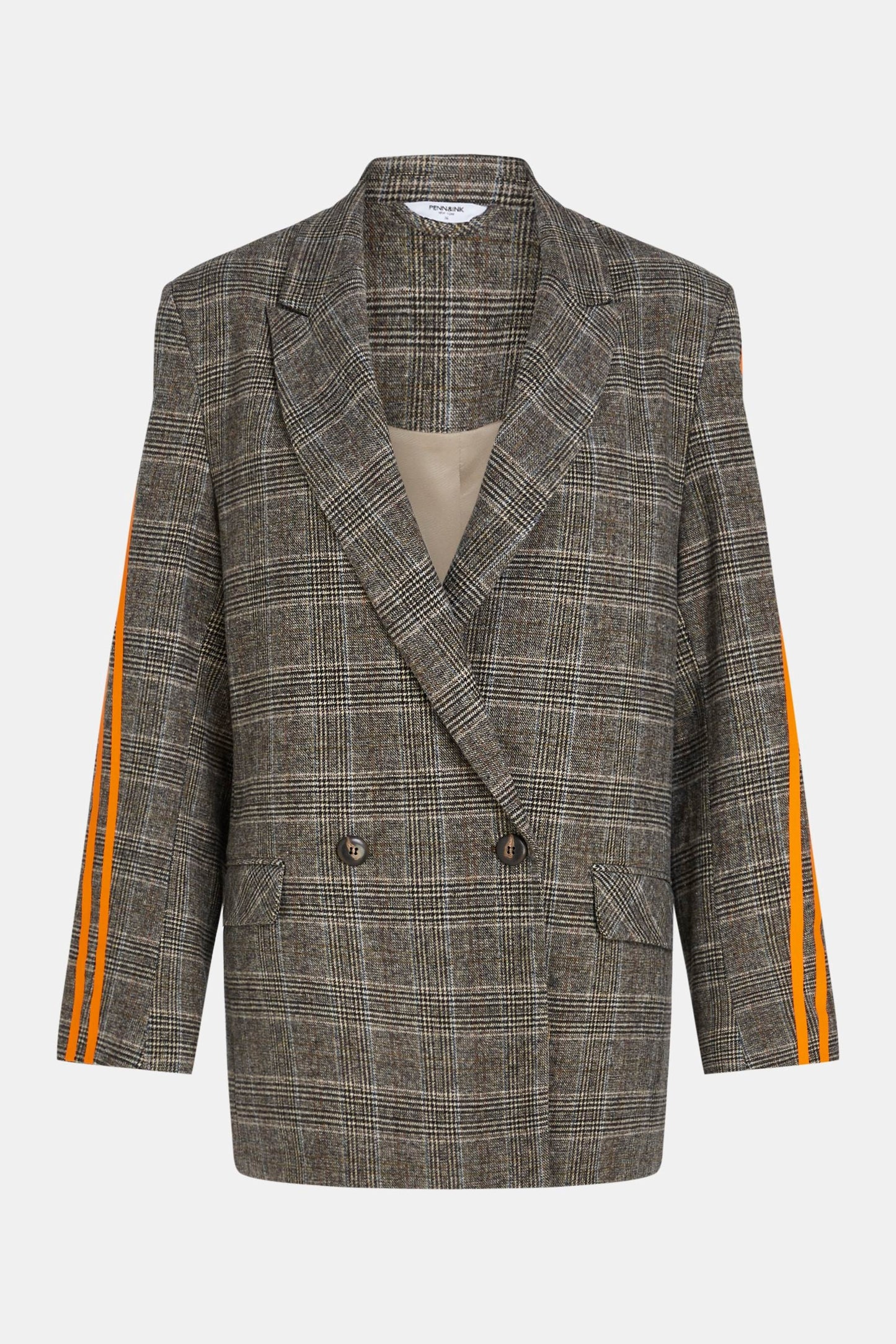 Penn & Ink Check Blazer with Stripe