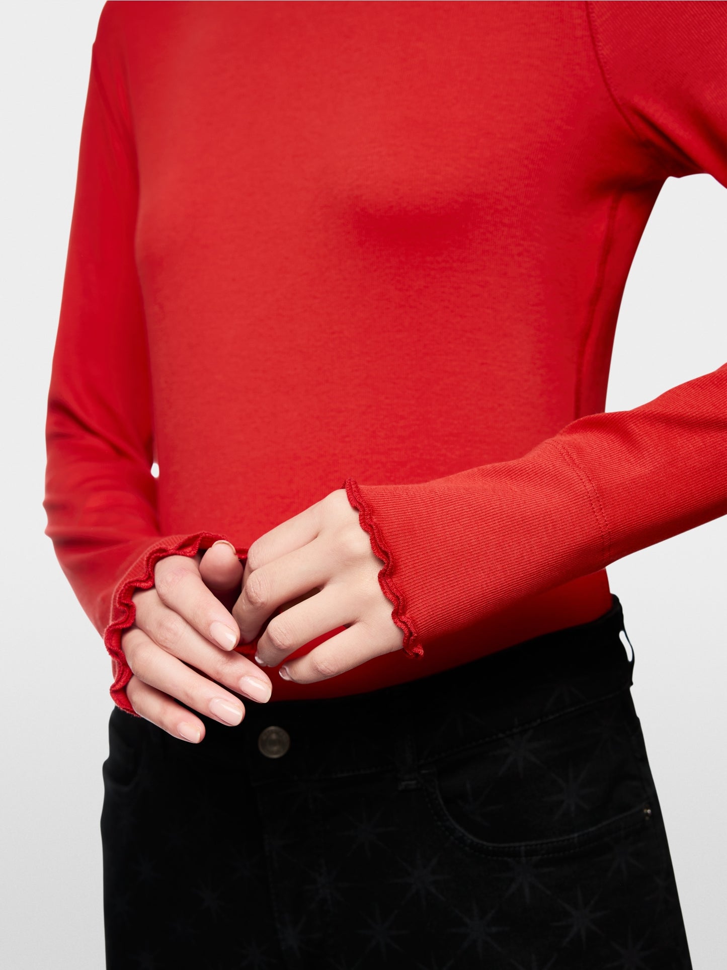 Marc Cain Red Cotton Turtleneck
