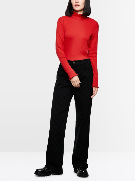 Marc Cain Red Cotton Turtleneck