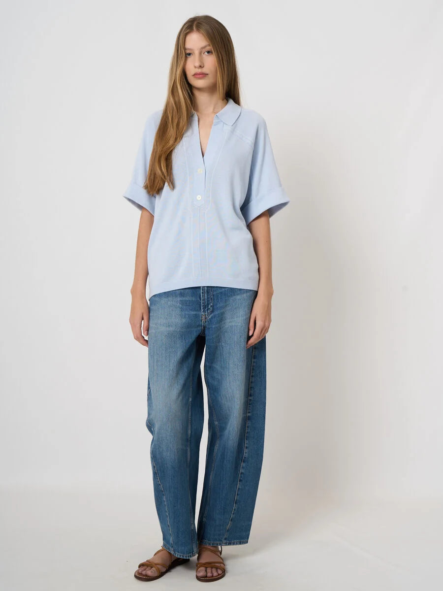 Repeat V-Neck Botton Up Knit Sweater