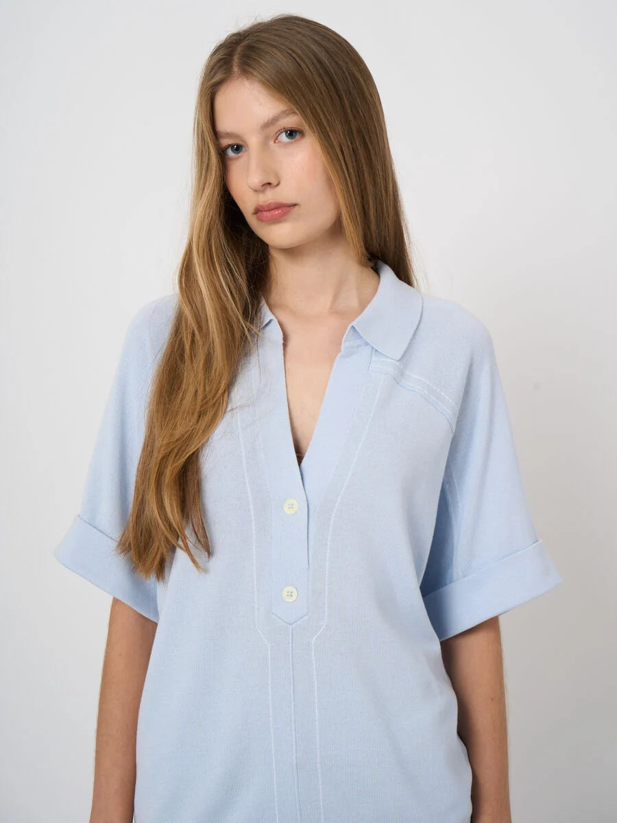 Repeat V-Neck Botton Up Knit Sweater