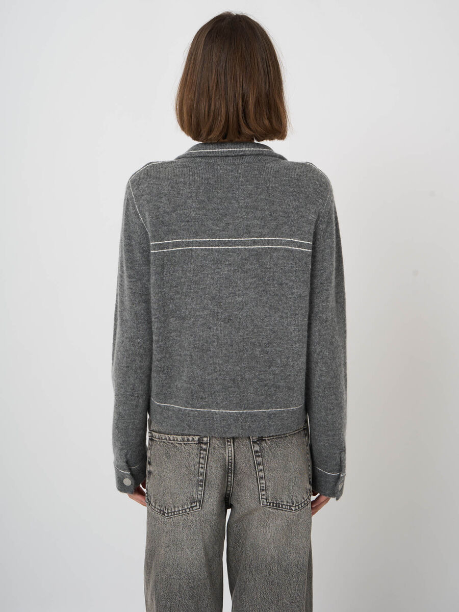 Repeat Cardigan with Contrast Stitch