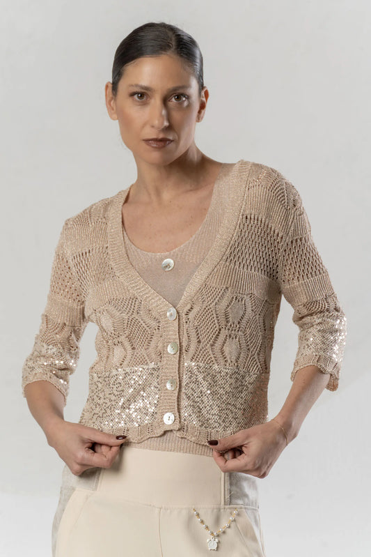 Elisa Cavaletti Rose Gold Cardigan