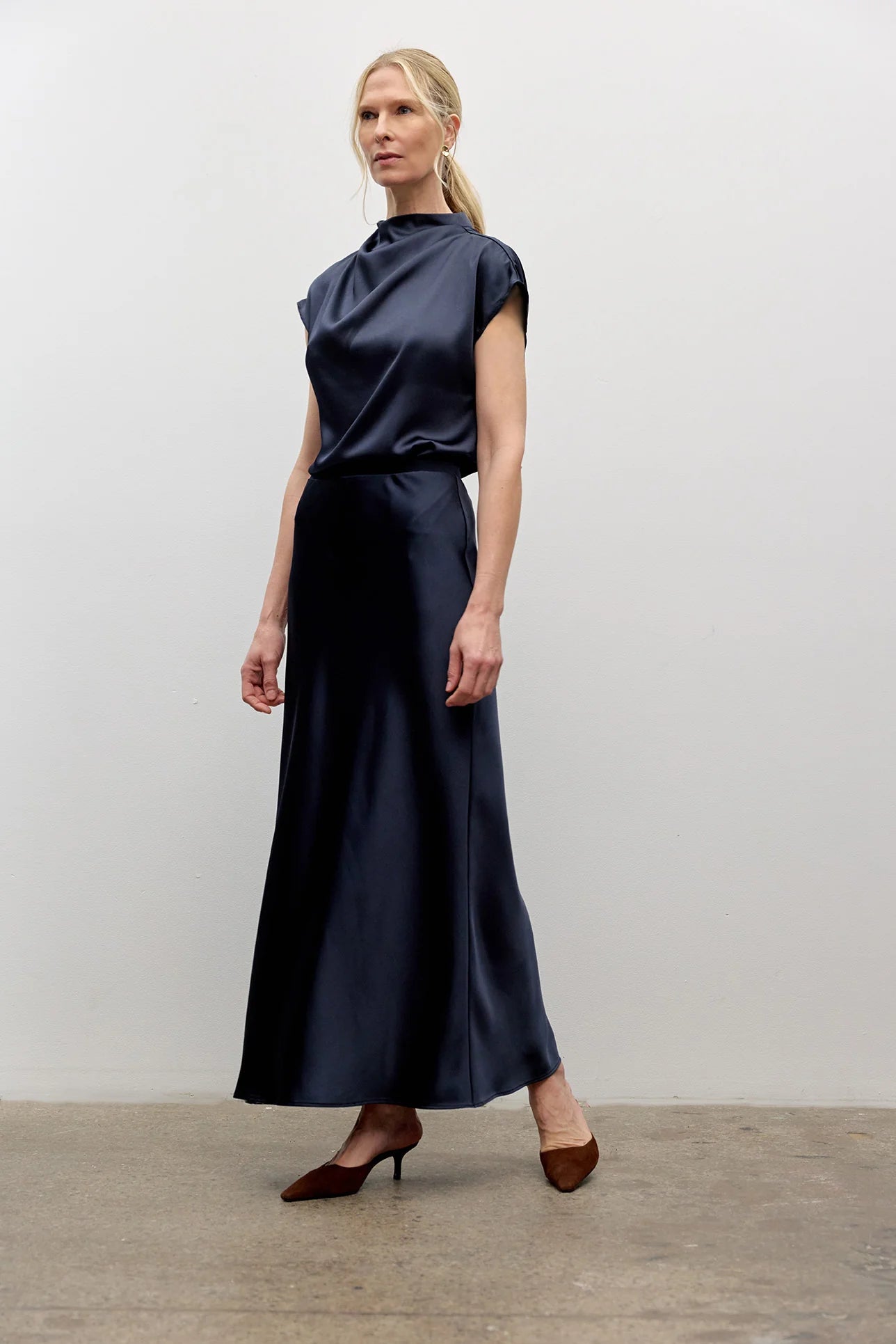 Iris Setlakwe Satin Pleated Top