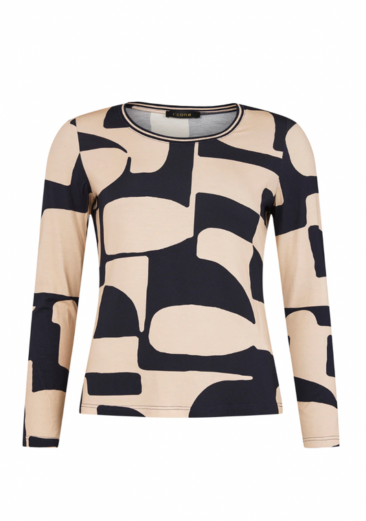 I'Cona Graphic Top Blue/Cream