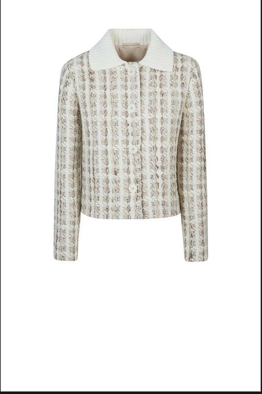 Purotatto Tweed Jacket in Cream