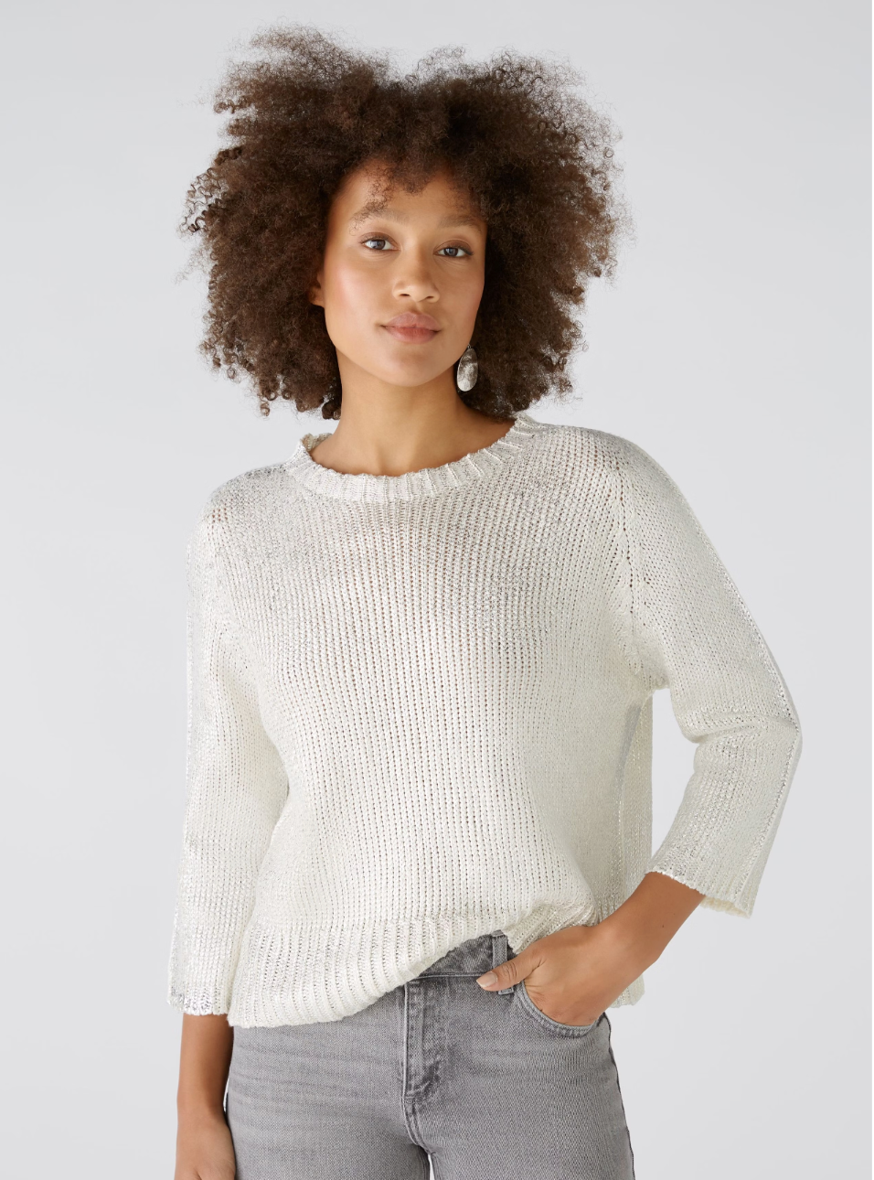 Oui Cotton Blend Sweater