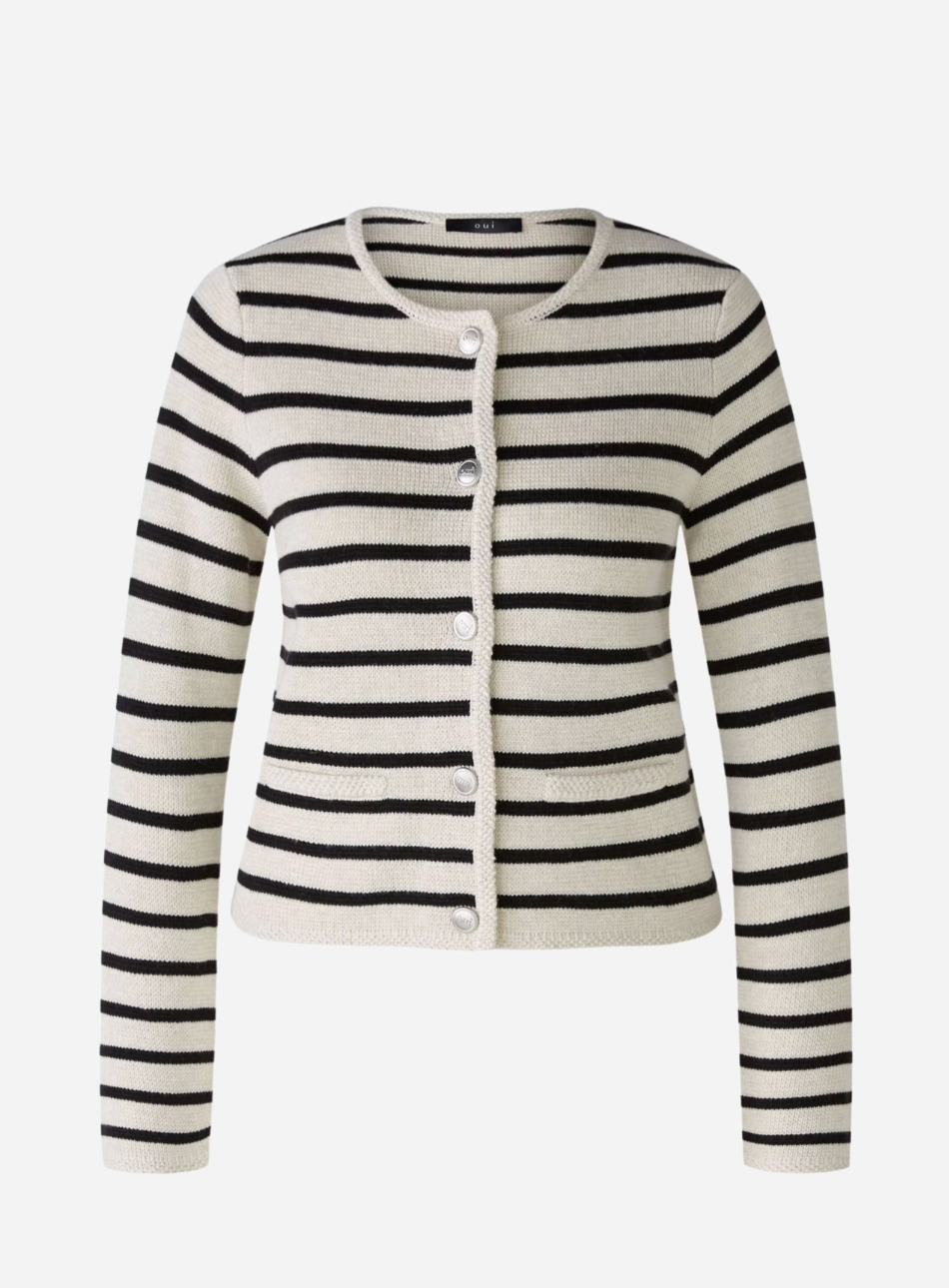 Oui Stripped Cardigan