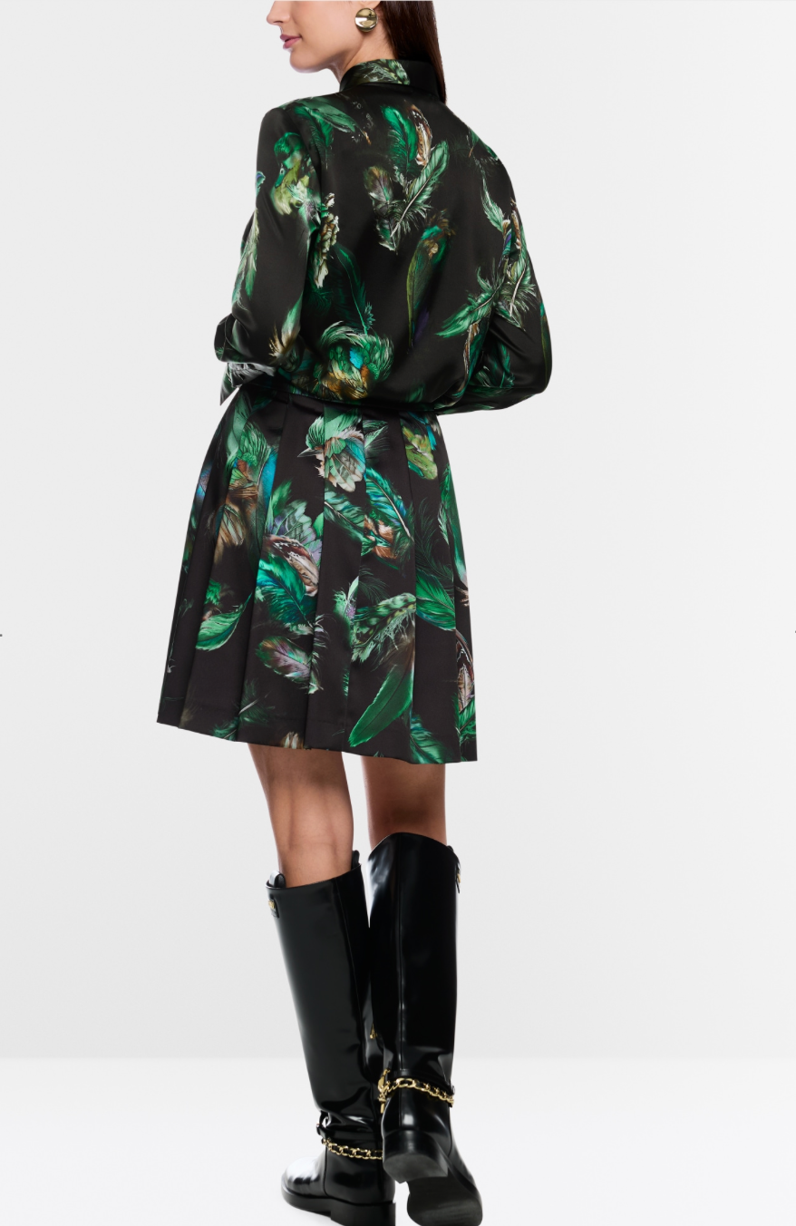 Marc Cain Silk Feather Print Blouse