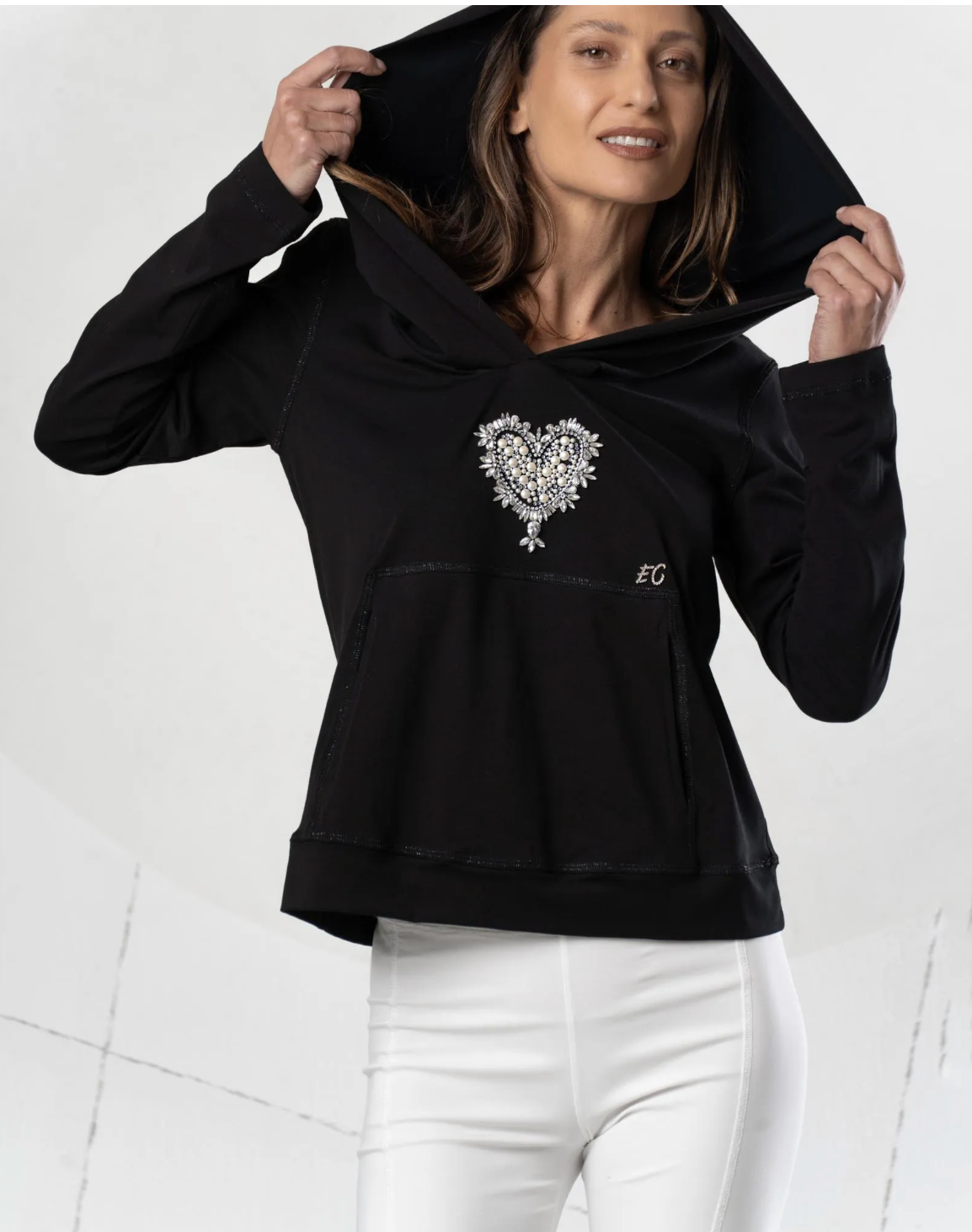 Elisa Cavaletti Top with Jewelled Heart