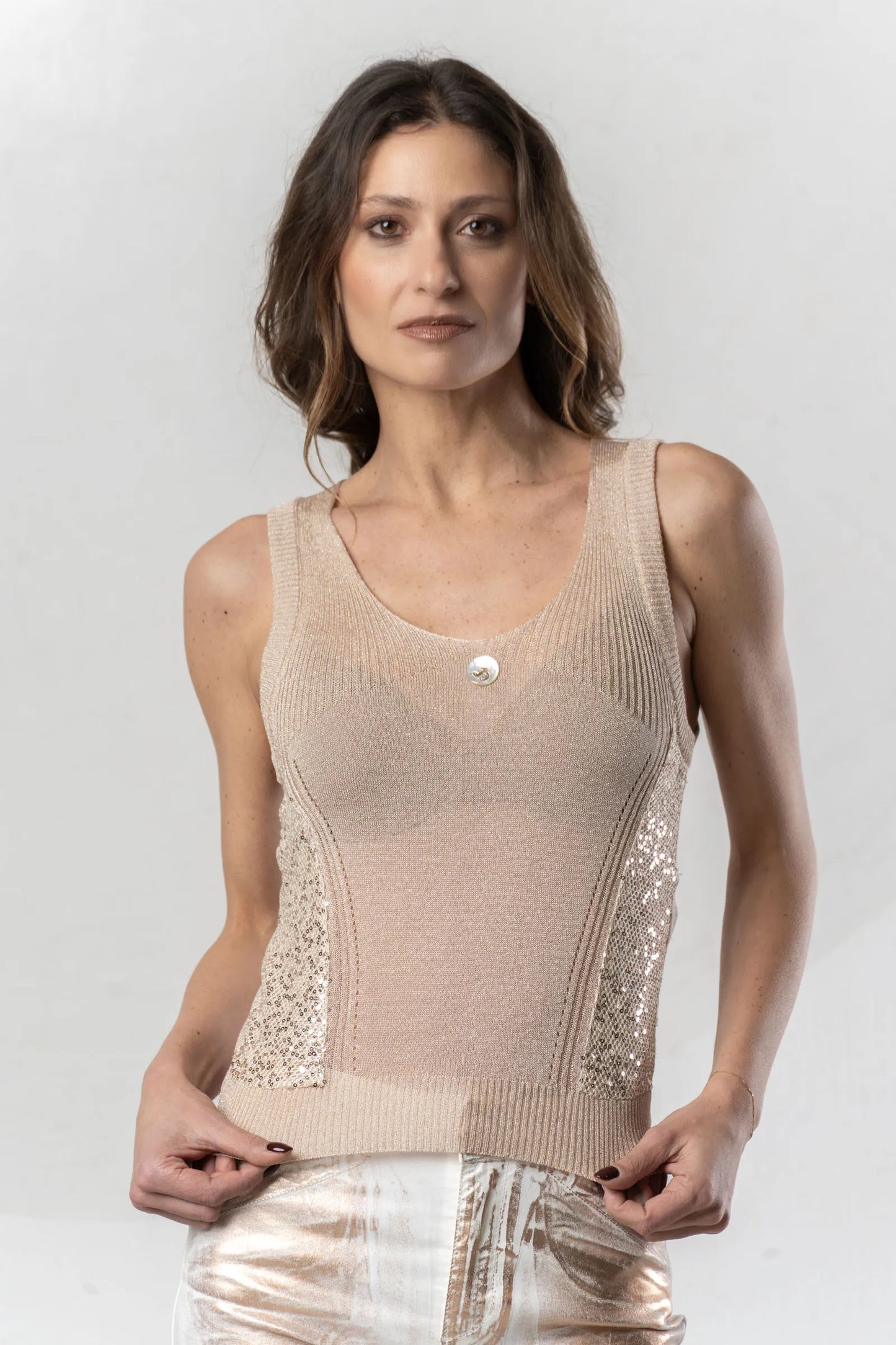 Elisa Cavaletti Rose Gold Tank Top