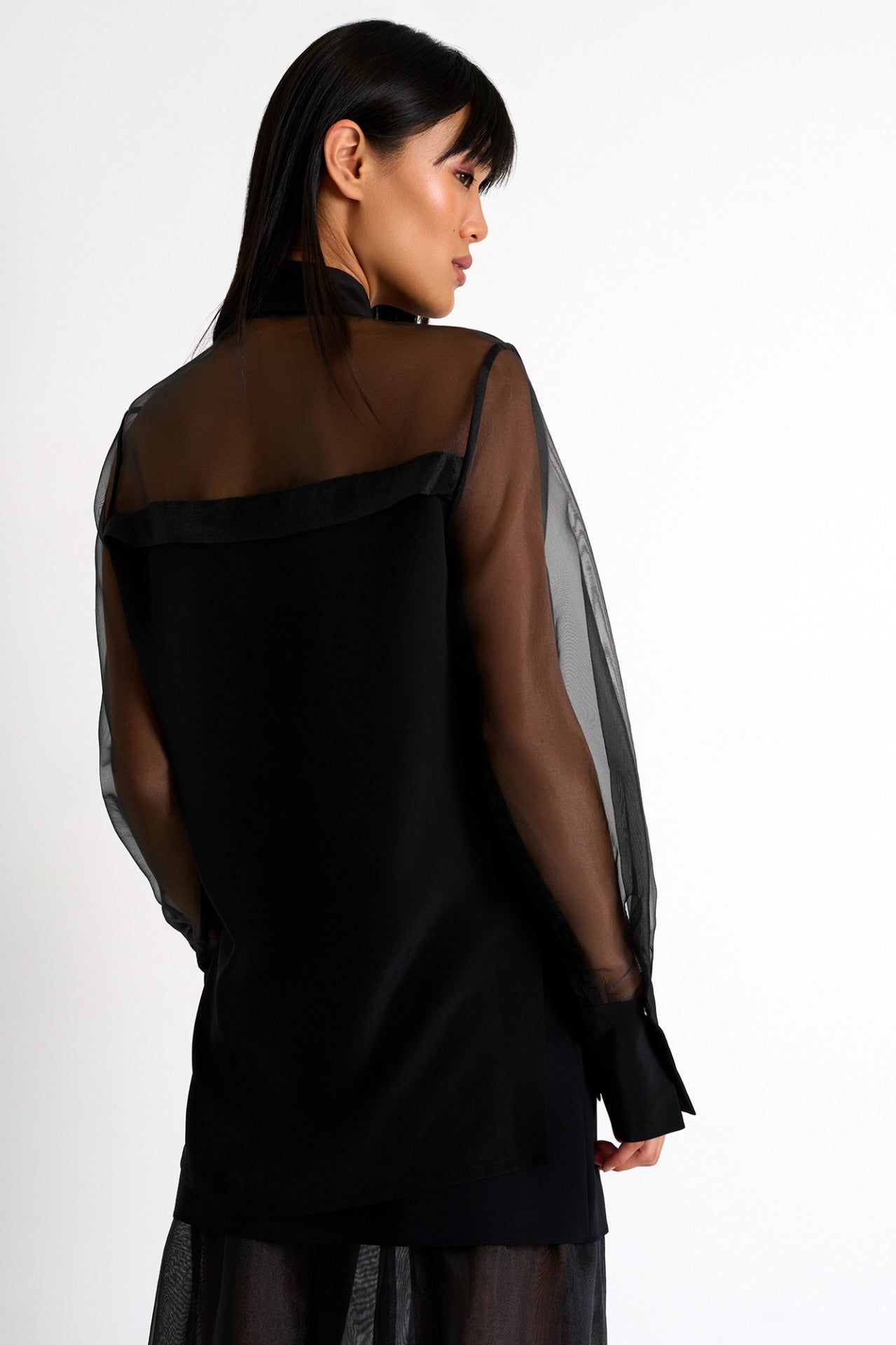 Shan Blouse with Organza Sleeves