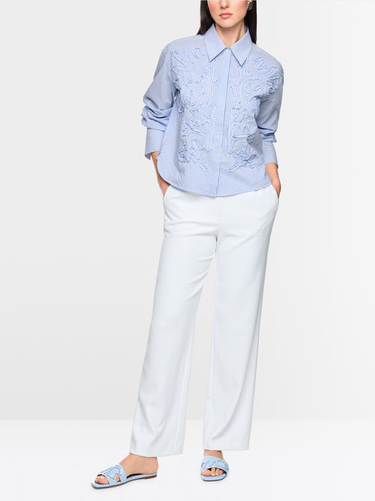 MC Striped Blouse with Florals