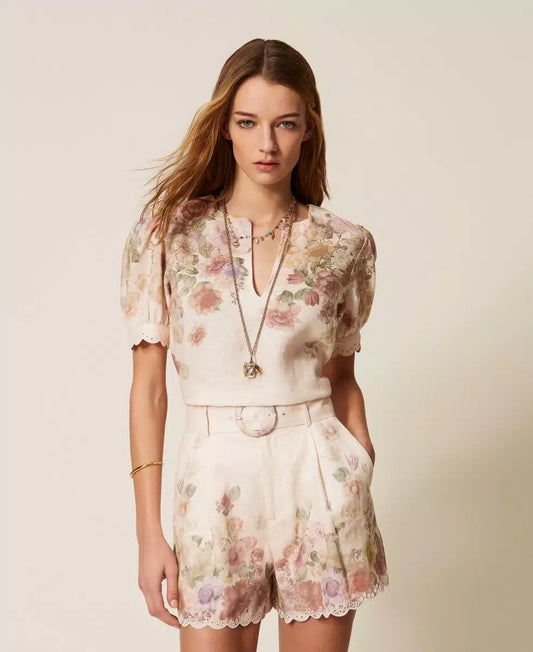 Twinset Linen Floral Short