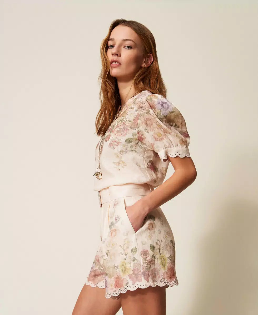 Twinset Linen Floral Short