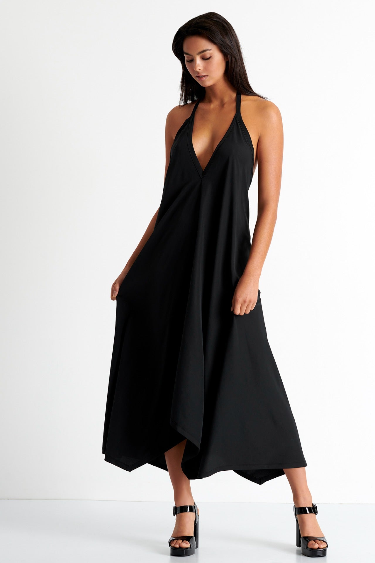 Shan Silk Black Maxi Dress
