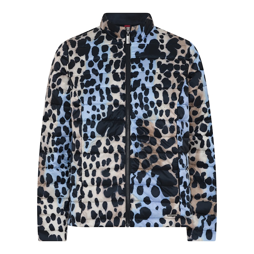 Micha Leo Print Zip Up Jacket
