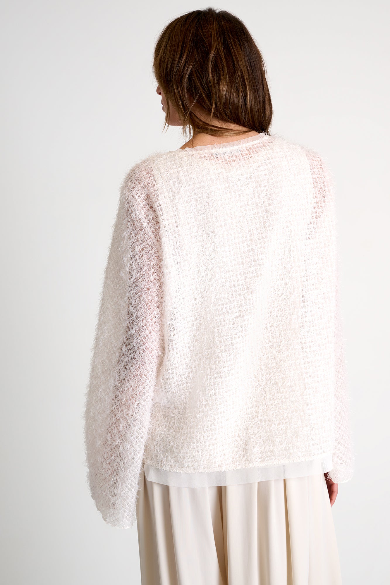Shan Feather Effect Tulle Top