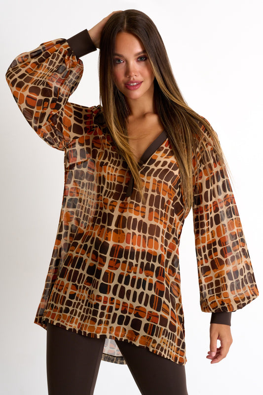 Shan Silk Puff Sleeve Blouse