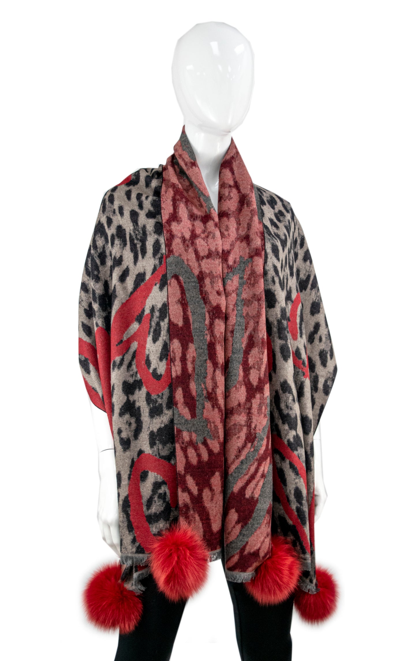 Mitchie's Woven Animal Print Heart Scarf