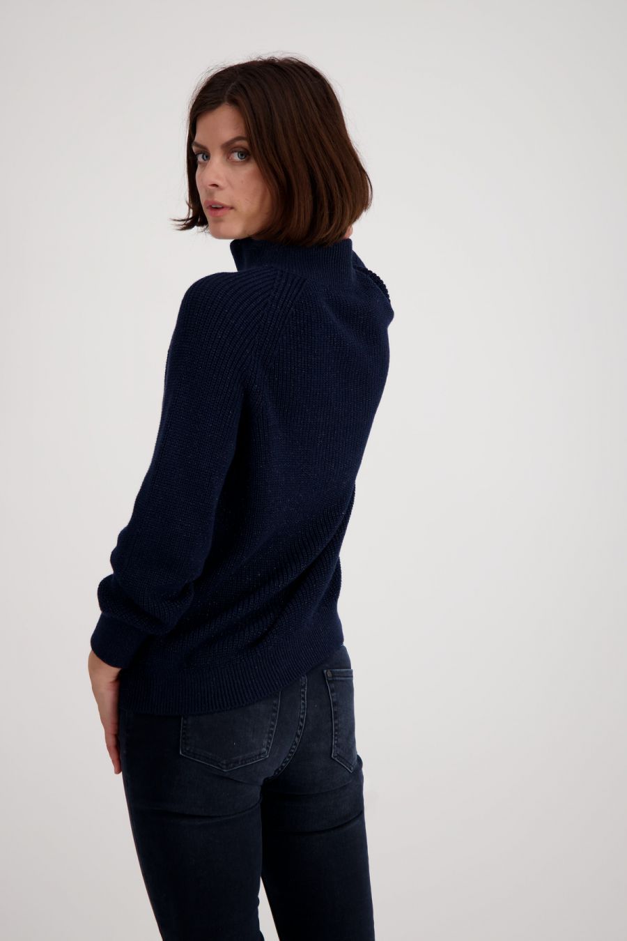 Monari Knit Sweater with Stand Up Collar