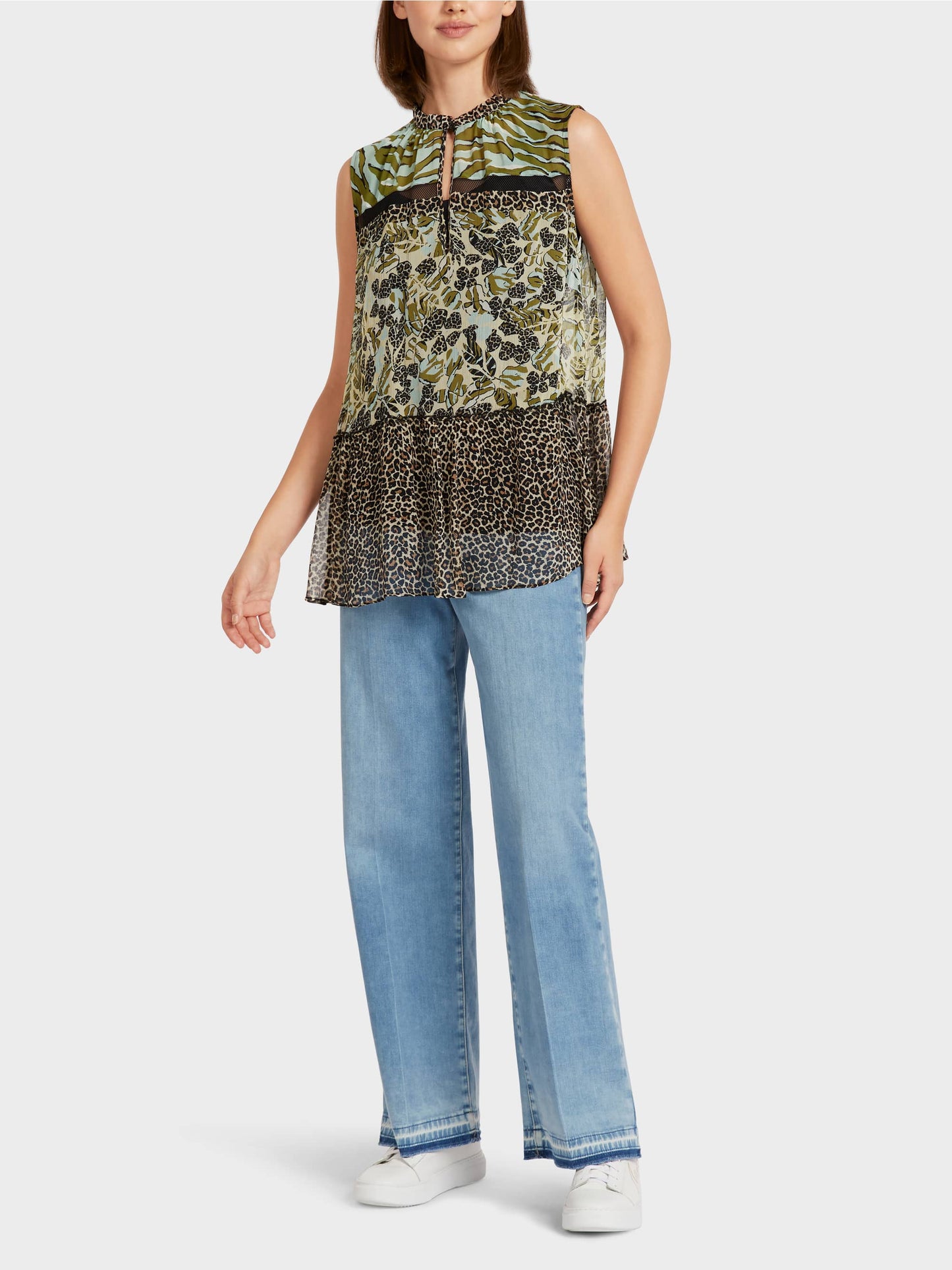 Marc Cain Long Sleeveless Tiered Top