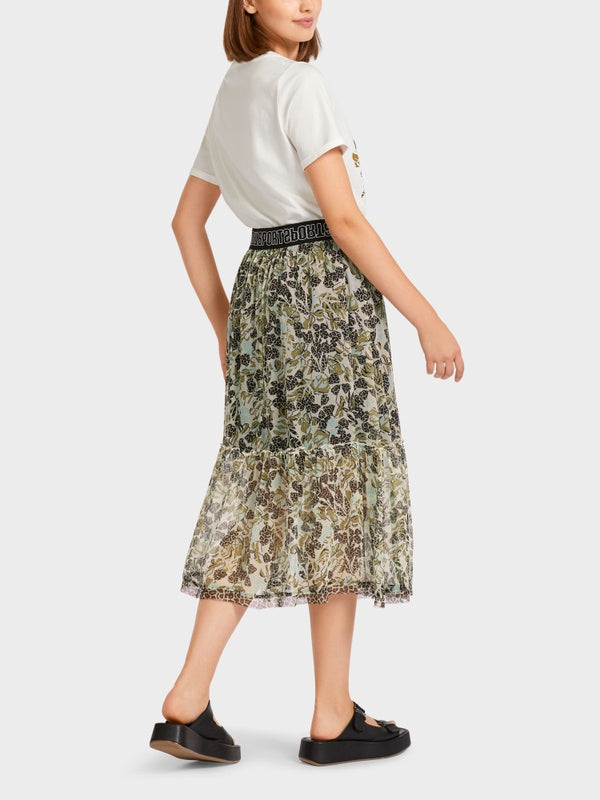 Marc Cain Tiered Skirt in Viscose Crepe