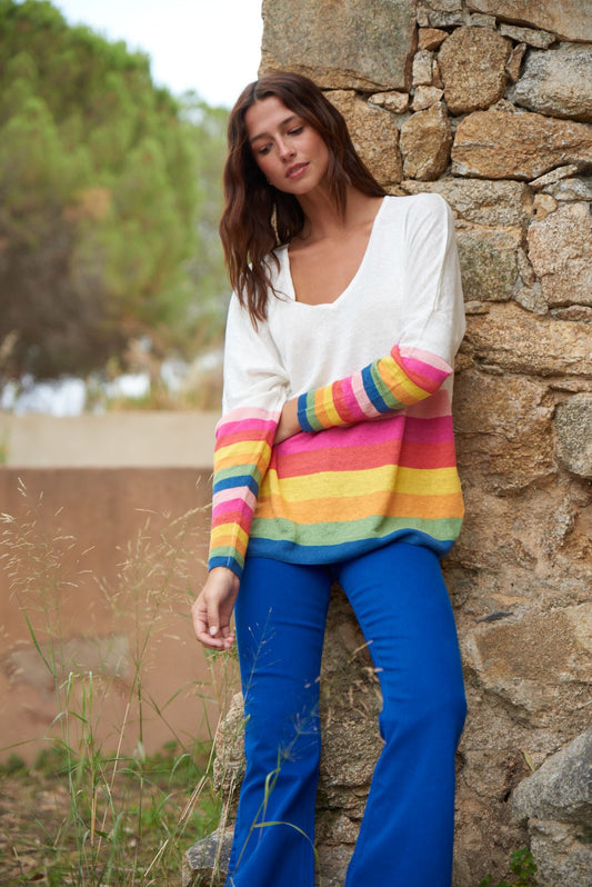 Rainbow Linen Sweater