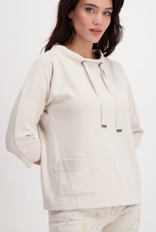 Scuba Detail Beige Sweater